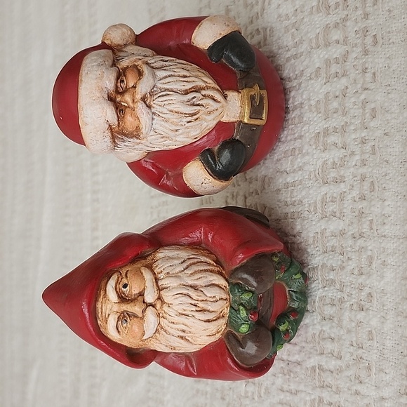 Vintage Holiday Christmas Santa shelf sitters trinkets Ceramics signed 1992 - Picture 2 of 10